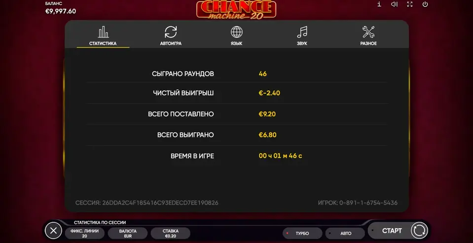 игровой автомат Chance Machine 20 Chance Machine 20 слот